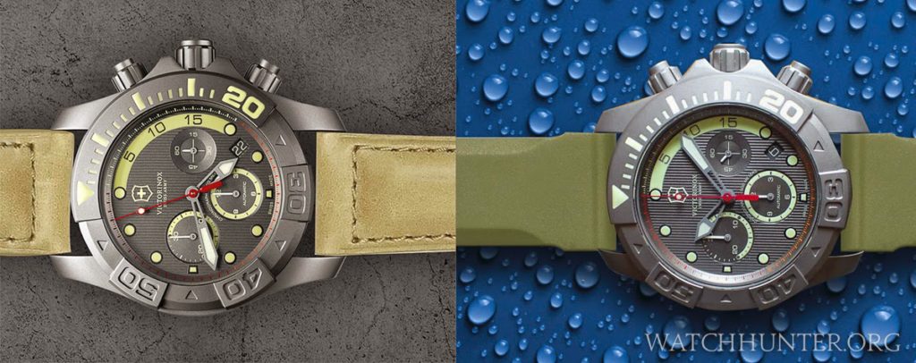 Changing a watch band can drastically alter the character of a watch as shown in this comparison