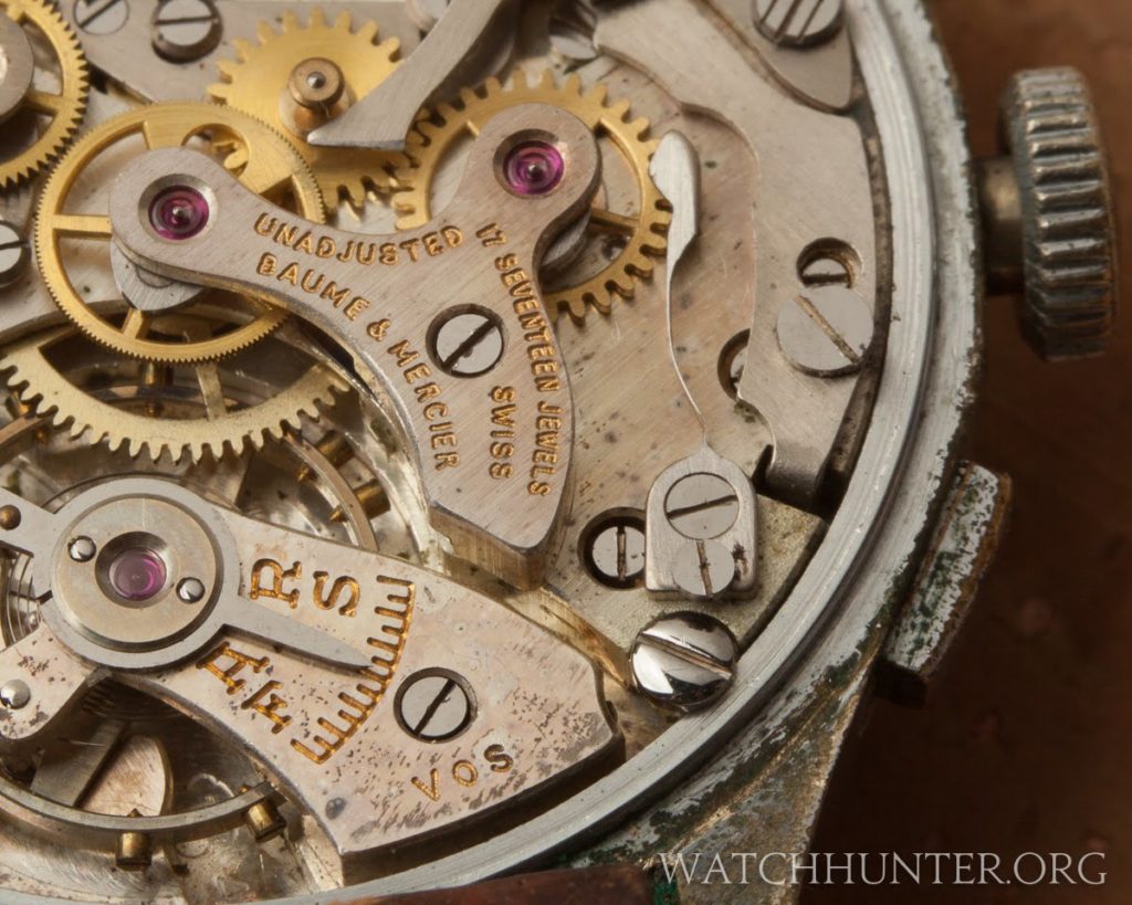 Gilt lettering and rubies make this movement look like a treasure to me