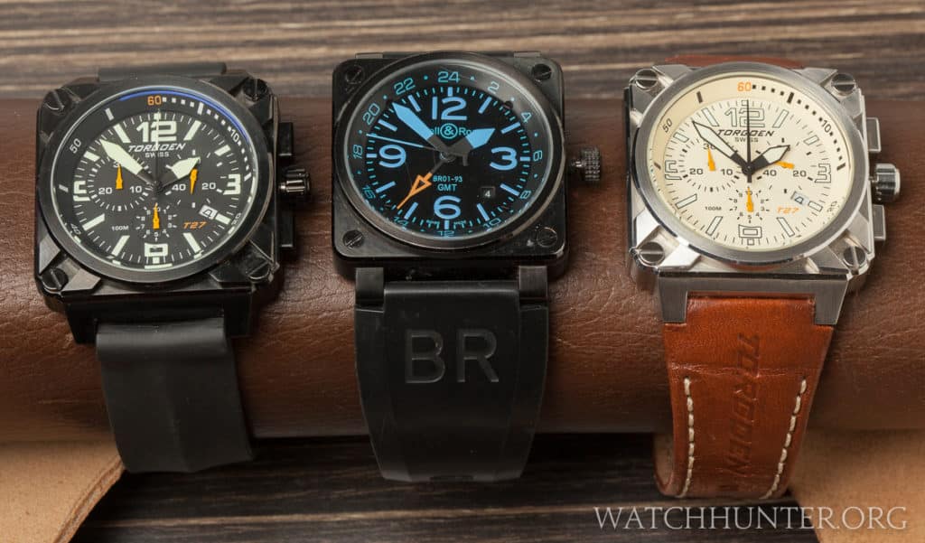 A Torgoen T27101, a replica Bell & Ross BR-03 GMY and Torgoen T27103