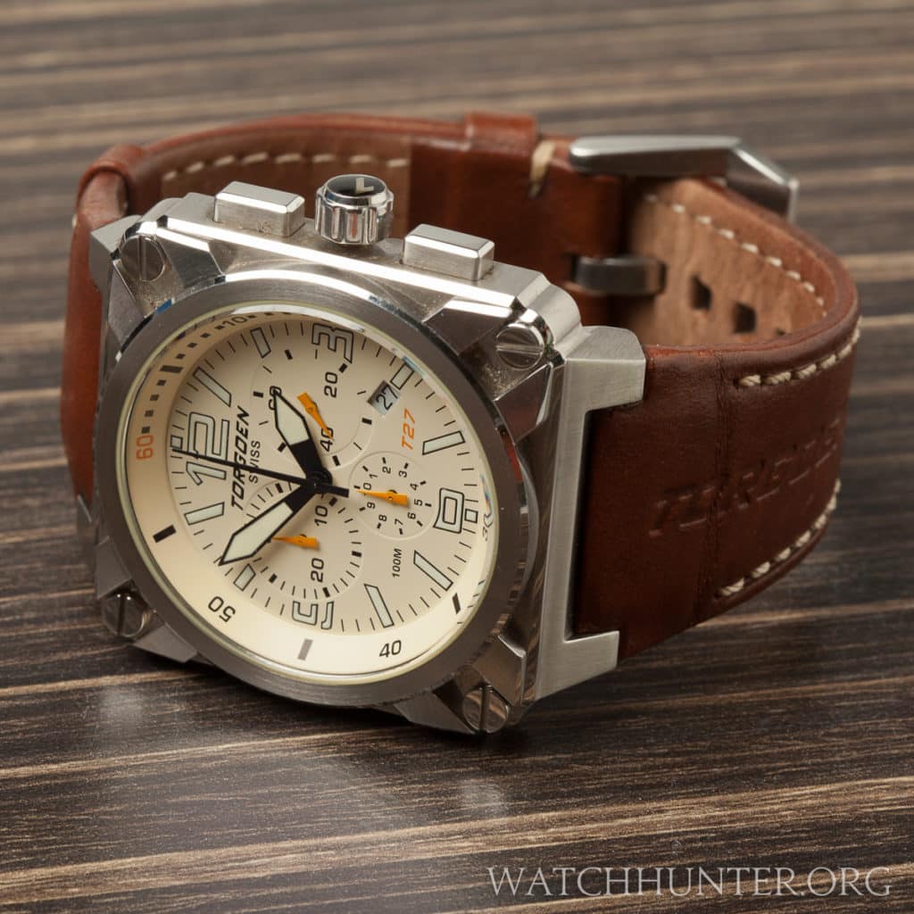 A lovely Torgoen T27103 with cream dial and orange accents. Delicious!