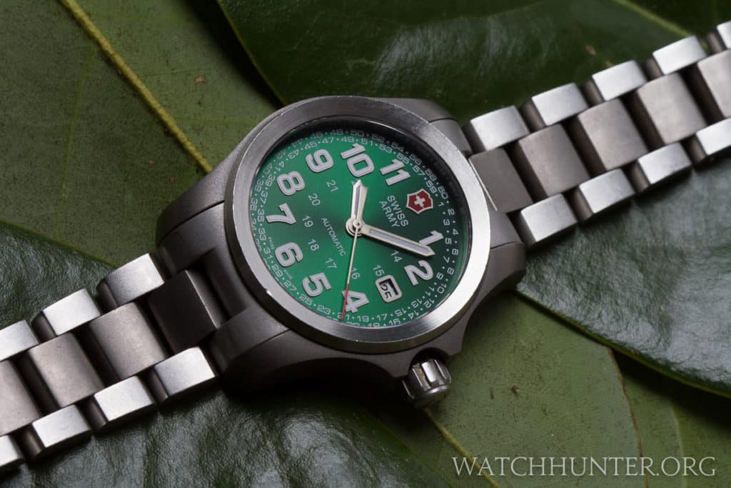 The dial of this limited edition Ground Force is even greener than real leaves