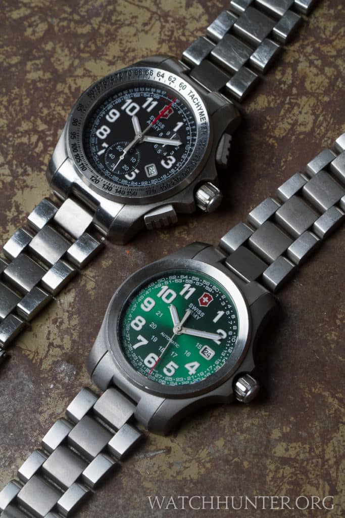 The quartz chronograph version of the Ground Force is even more rugged looking