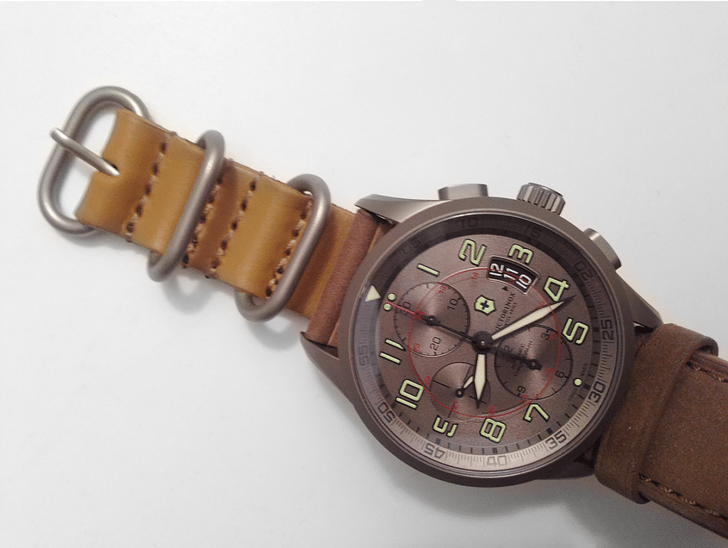 This tiny leather NATO strap looks silly but it was helpful to determine that a lighter color was needed