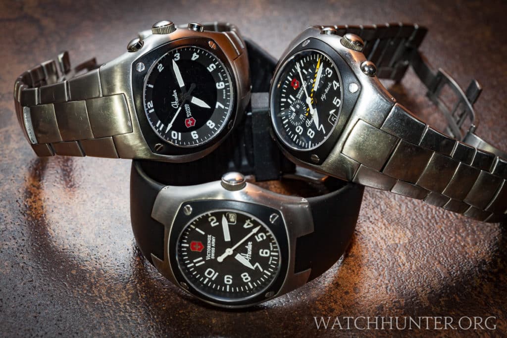 The Victorinox Swiss Army Hunter Mach 3, Mach 1 and Mach 2 from left to right.