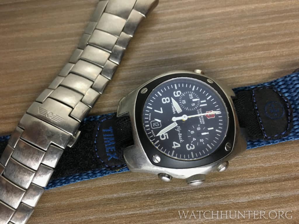 Victorinox Swiss Army Hunter Mach 2 on a Timex Expedition velcro watch band