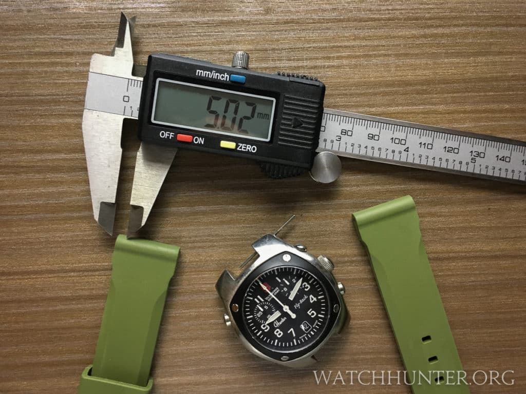 The olive green rubber watch bands from Tsovet were only $10 and have a great aesthetic.