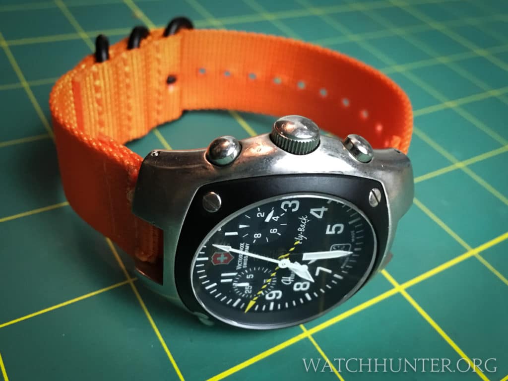 Holy pumpkins Batman! This Victorinox Swiss Army Hunter watch with an orange strap sure is groovy!