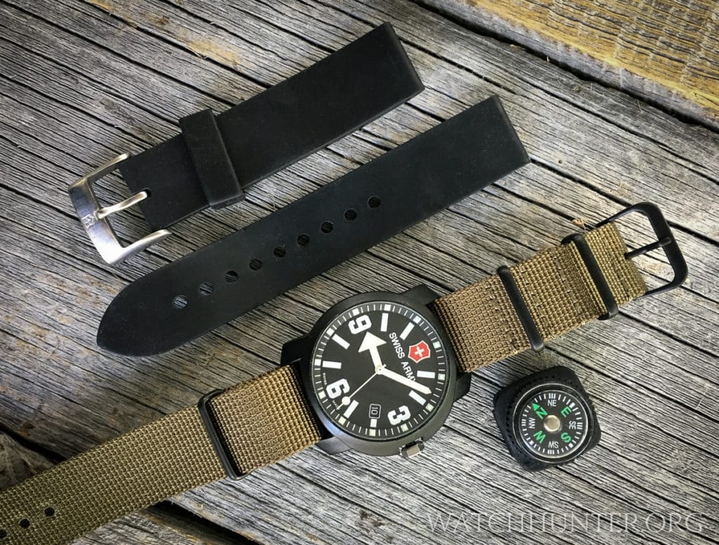 The original silicon watch band is easily swapped, making the Recon look better than stock.