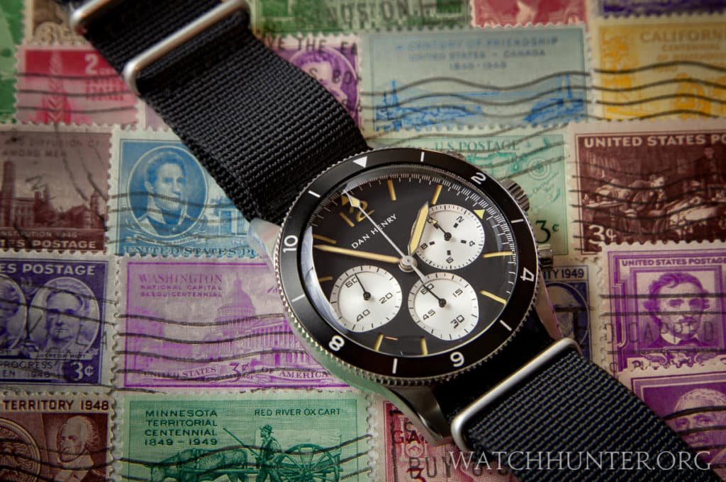 Dan Henry 1963 Chronograph on the included black NATO strap.