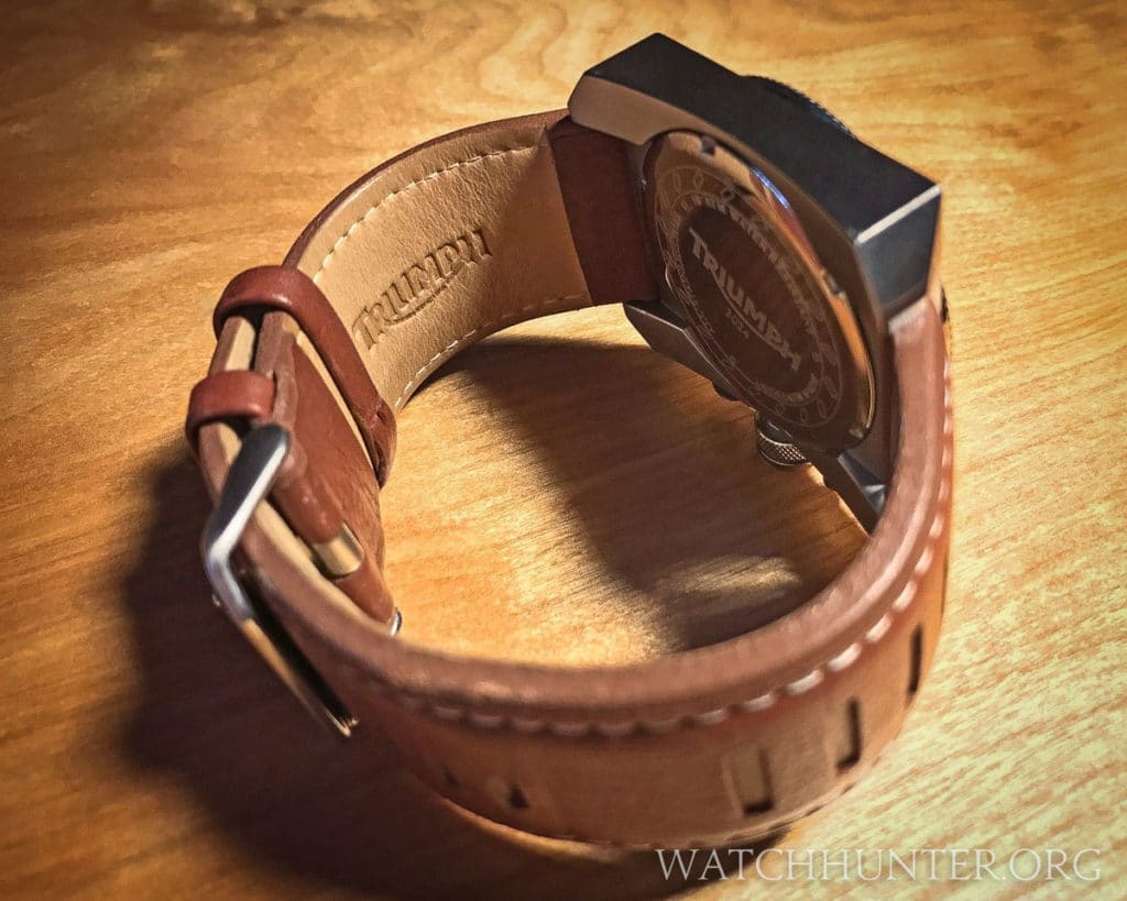 The watch band is multiple layers with the hole slits and also repeated filled slits. Photo: Scott Dorman