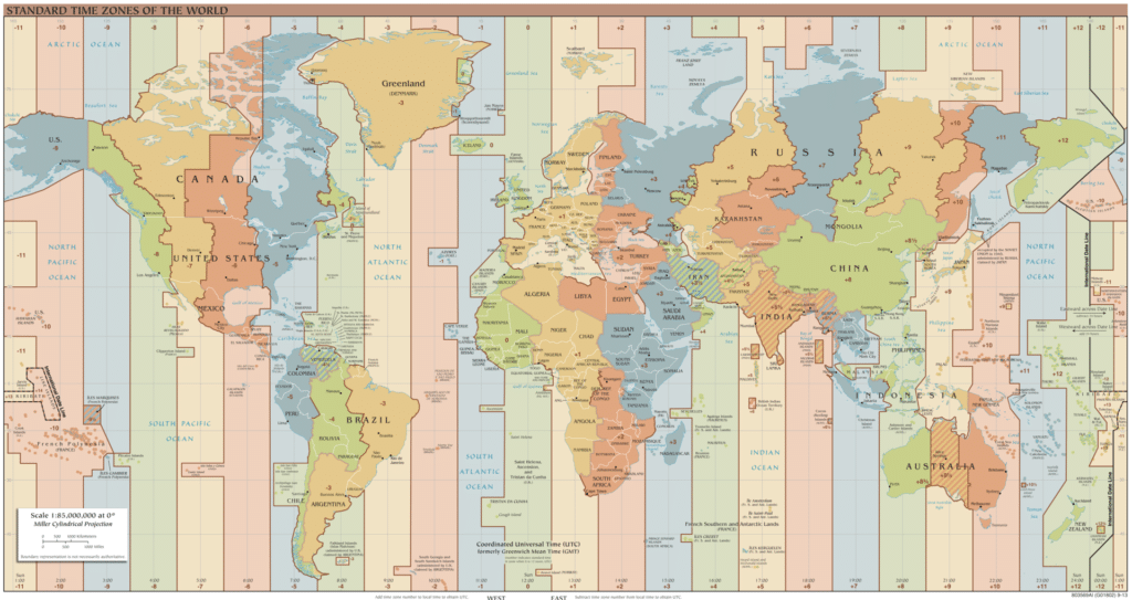 24-Hour Coordinated Universal Time Map. Photo from Wikipedia