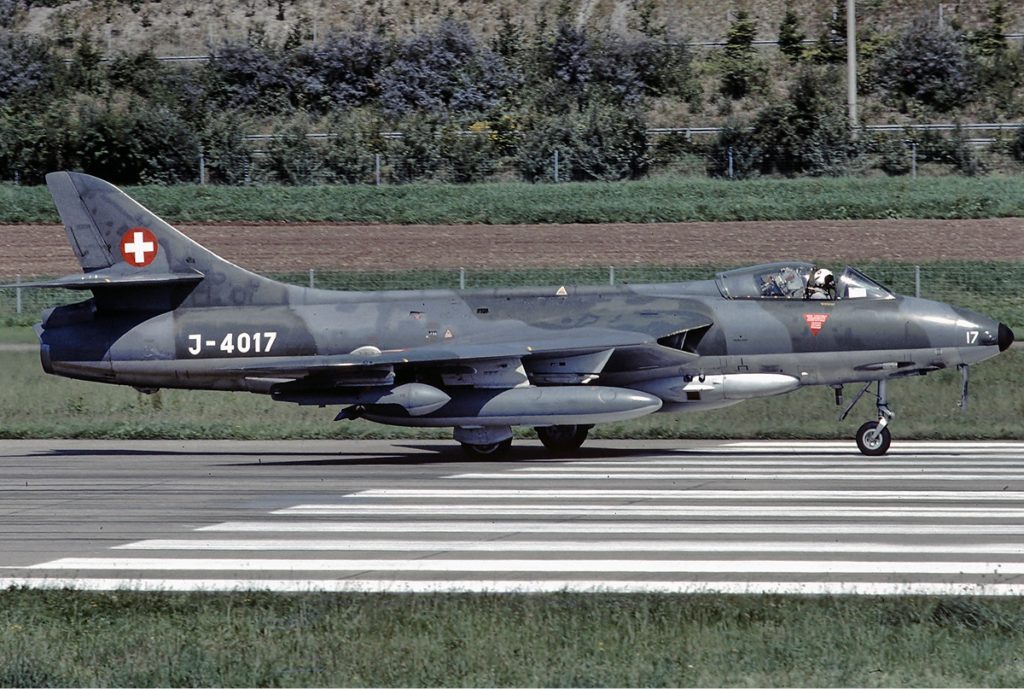 Swiss Air Force Hawker Hunter Attack Fighter. Photo: Wikipedia