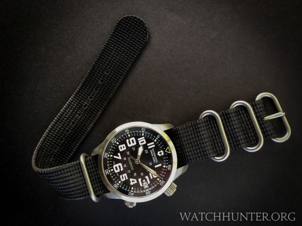 On a black NATO, the Airboss Mach 7 looks like a large tool watch.