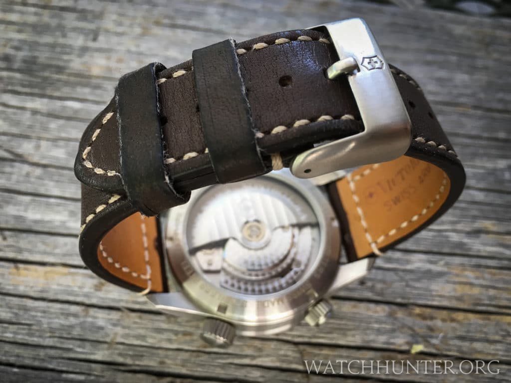 The watch band has a thumbnail buckle instead of a deployant clasp