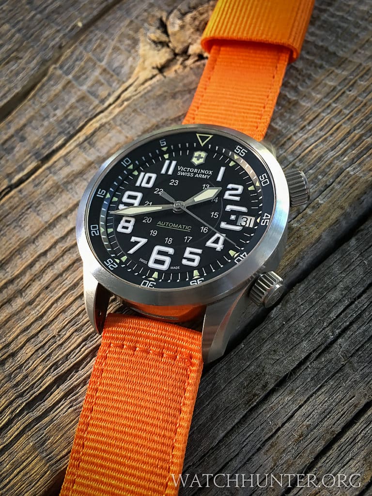 This 2-piece watch band was not installed, but orange might work too!